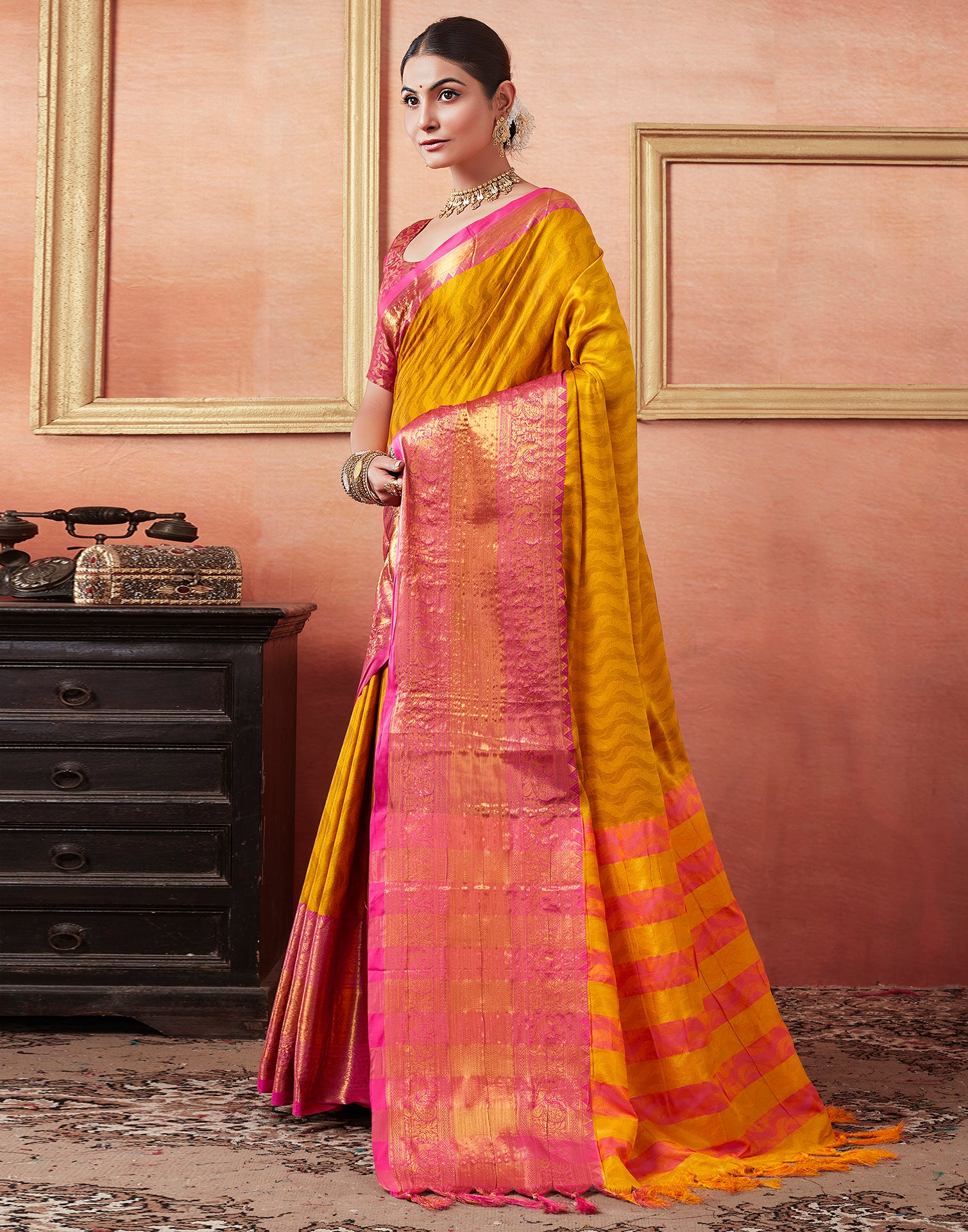 Orange Kanjivaram Silk Saree