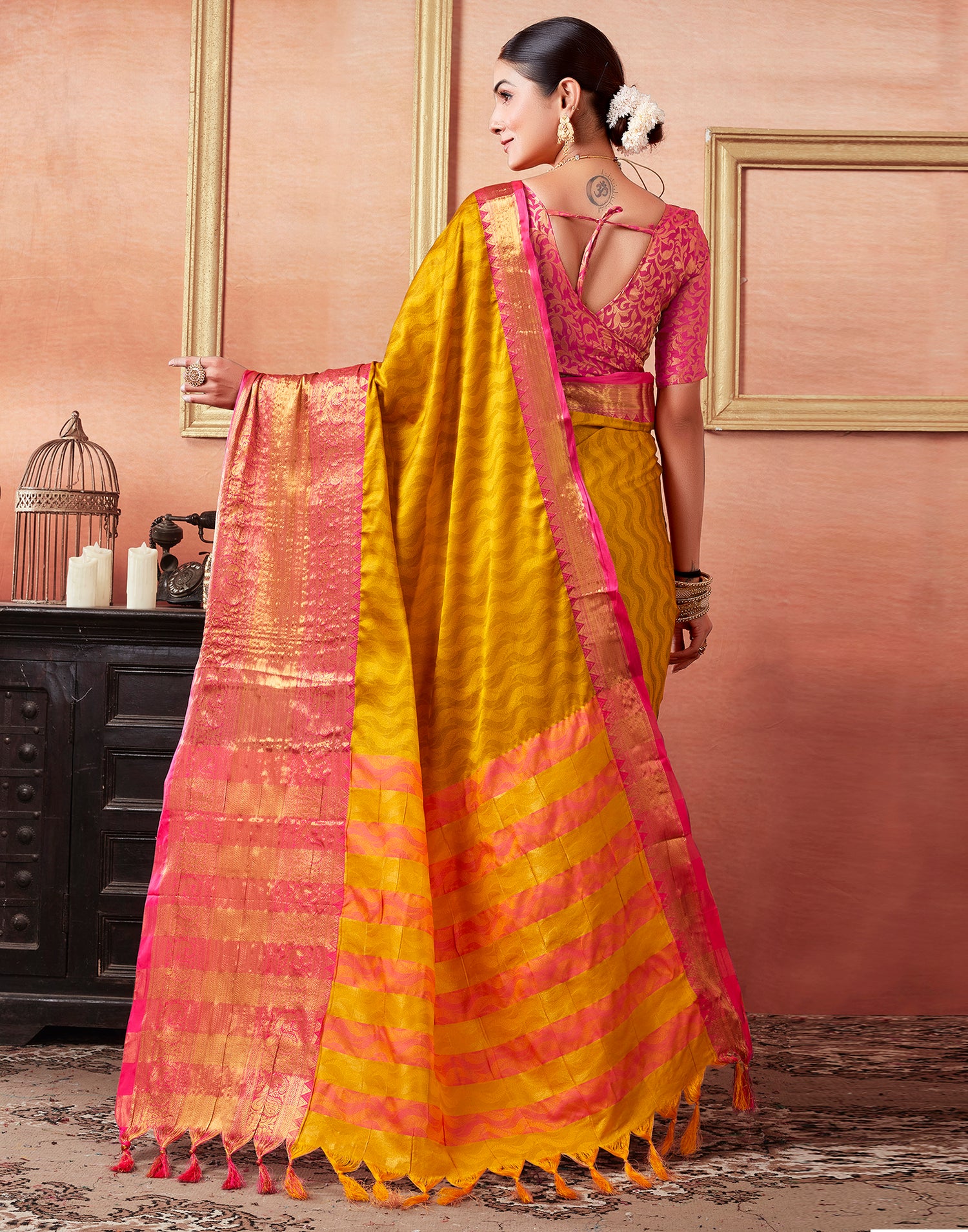 Orange Kanjivaram Silk Saree