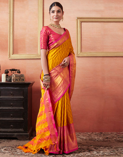 Orange Kanjivaram Silk Saree