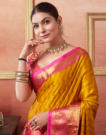 Orange Kanjivaram Silk Saree