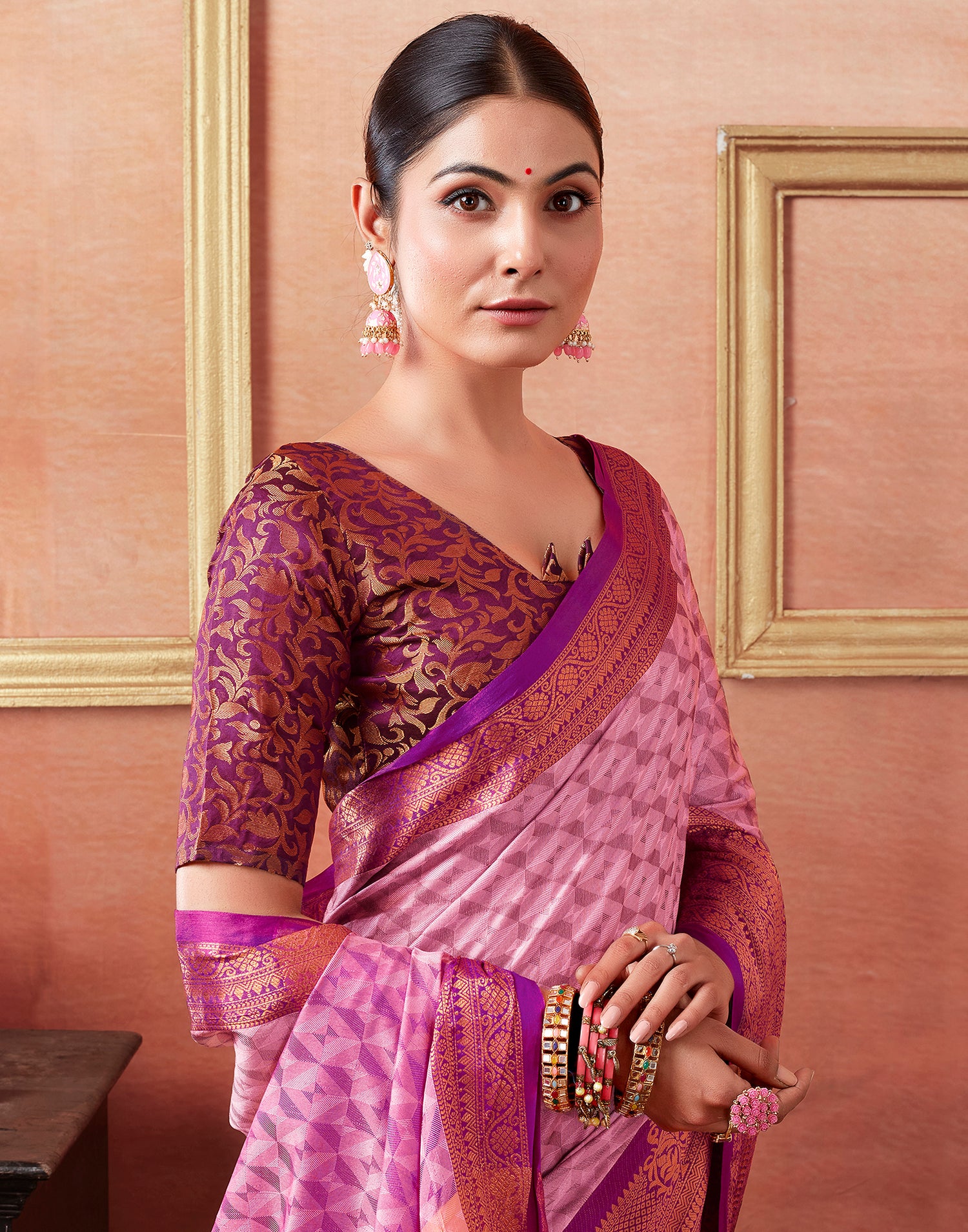 Light Pink Kanjivaram Silk Saree