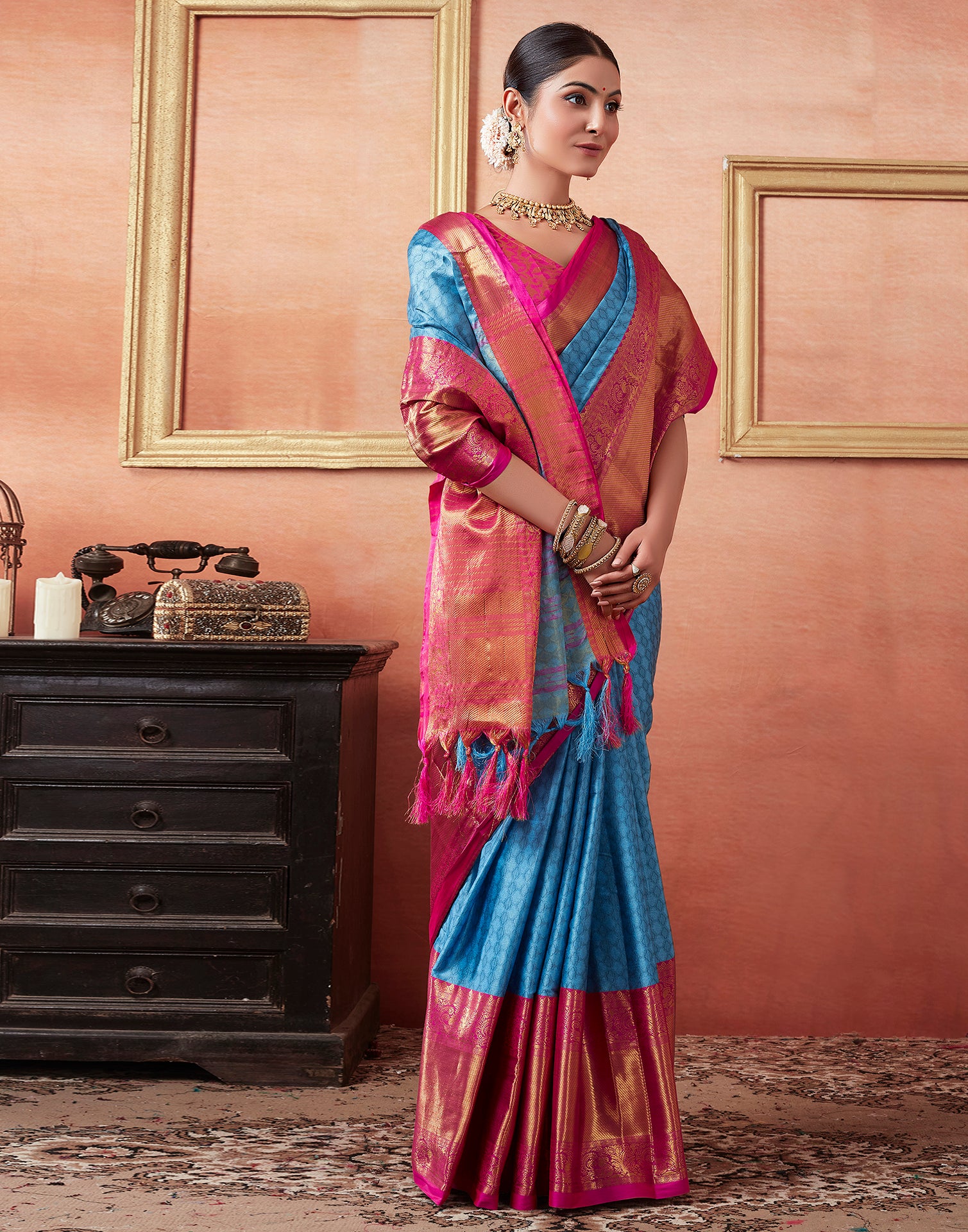 Blue Kanjivaram Silk Saree