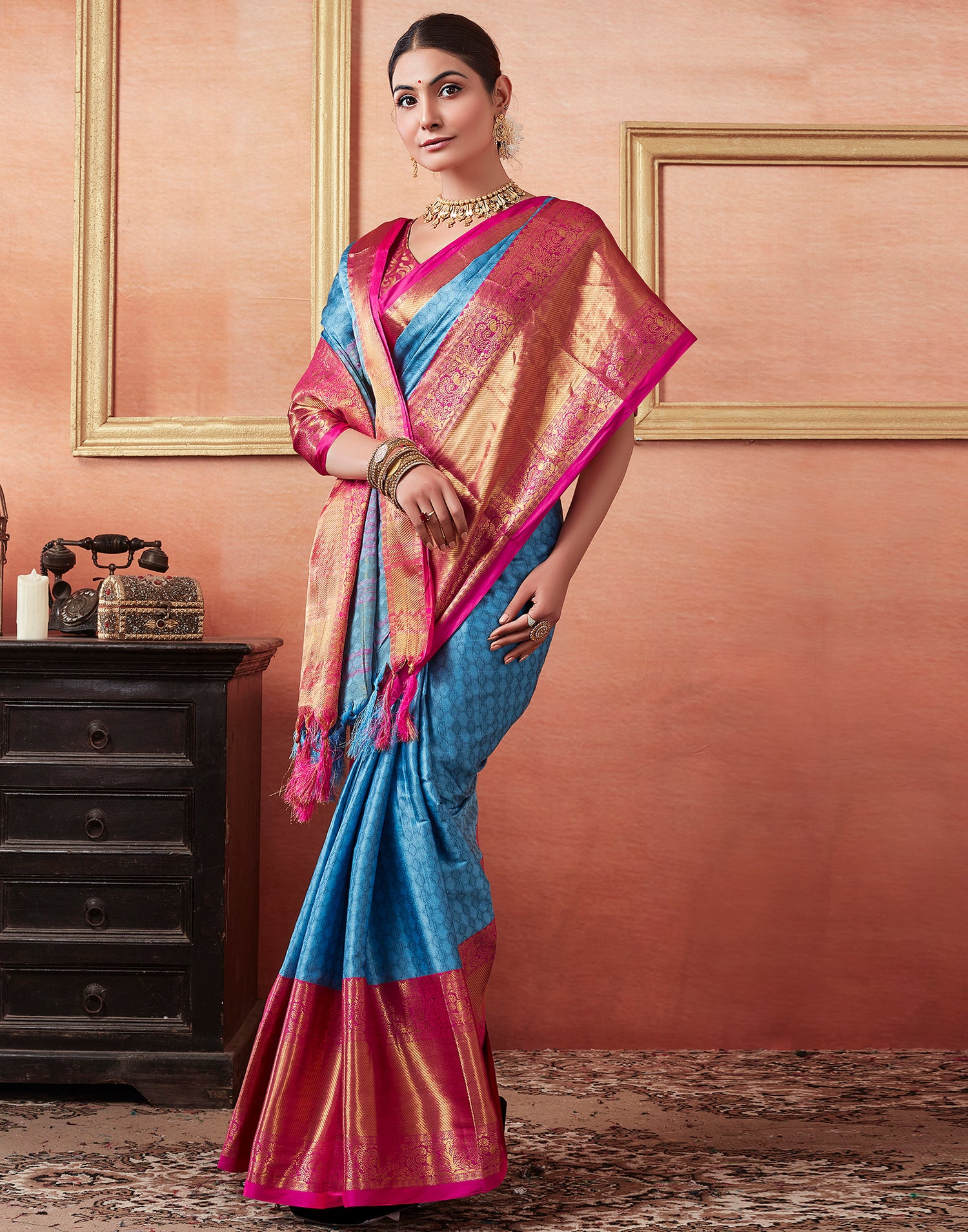 Blue Kanjivaram Silk Saree