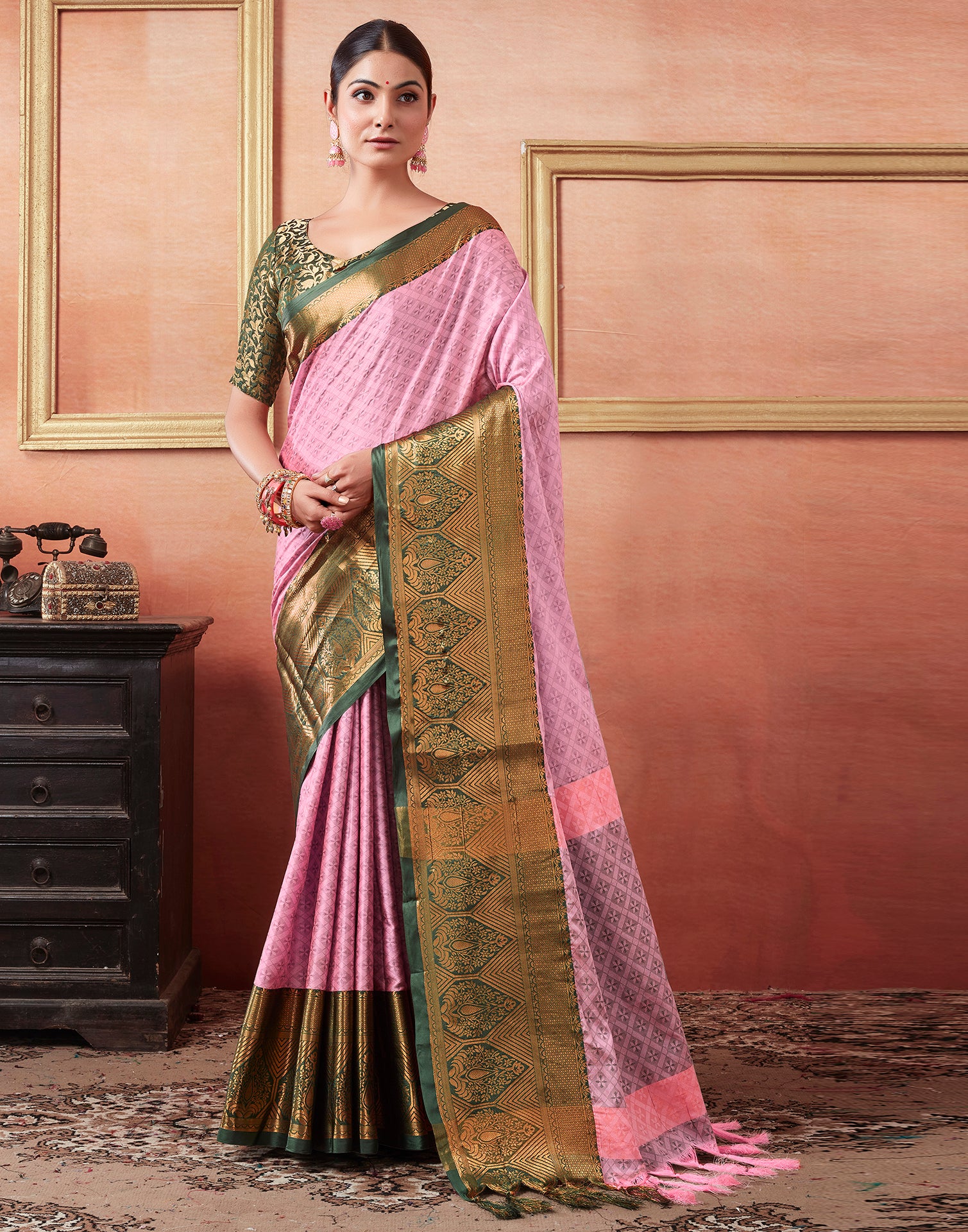 Pink Kanjivaram Silk Saree