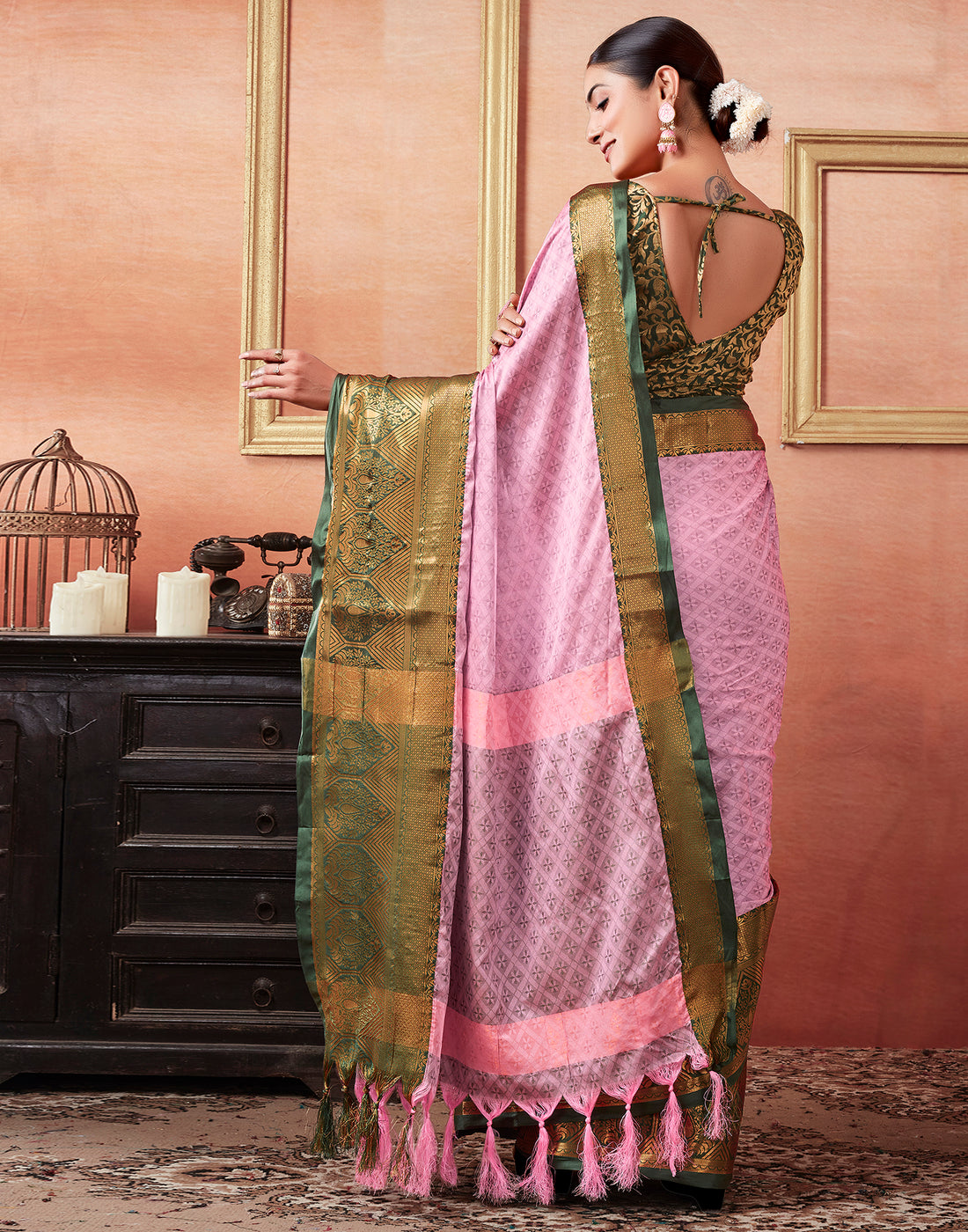 Pink Kanjivaram Silk Saree