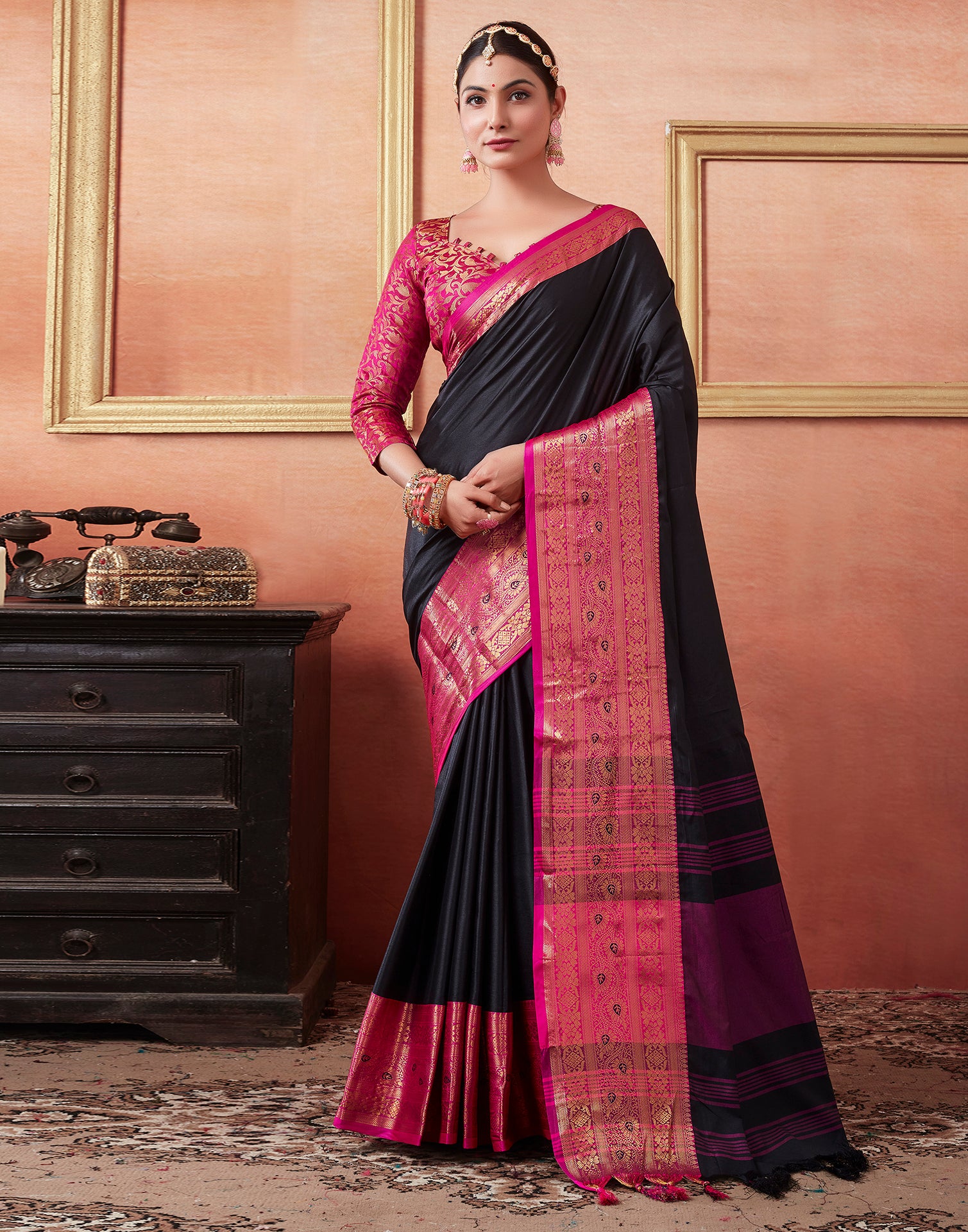 Pink Kanjivaram Silk Saree