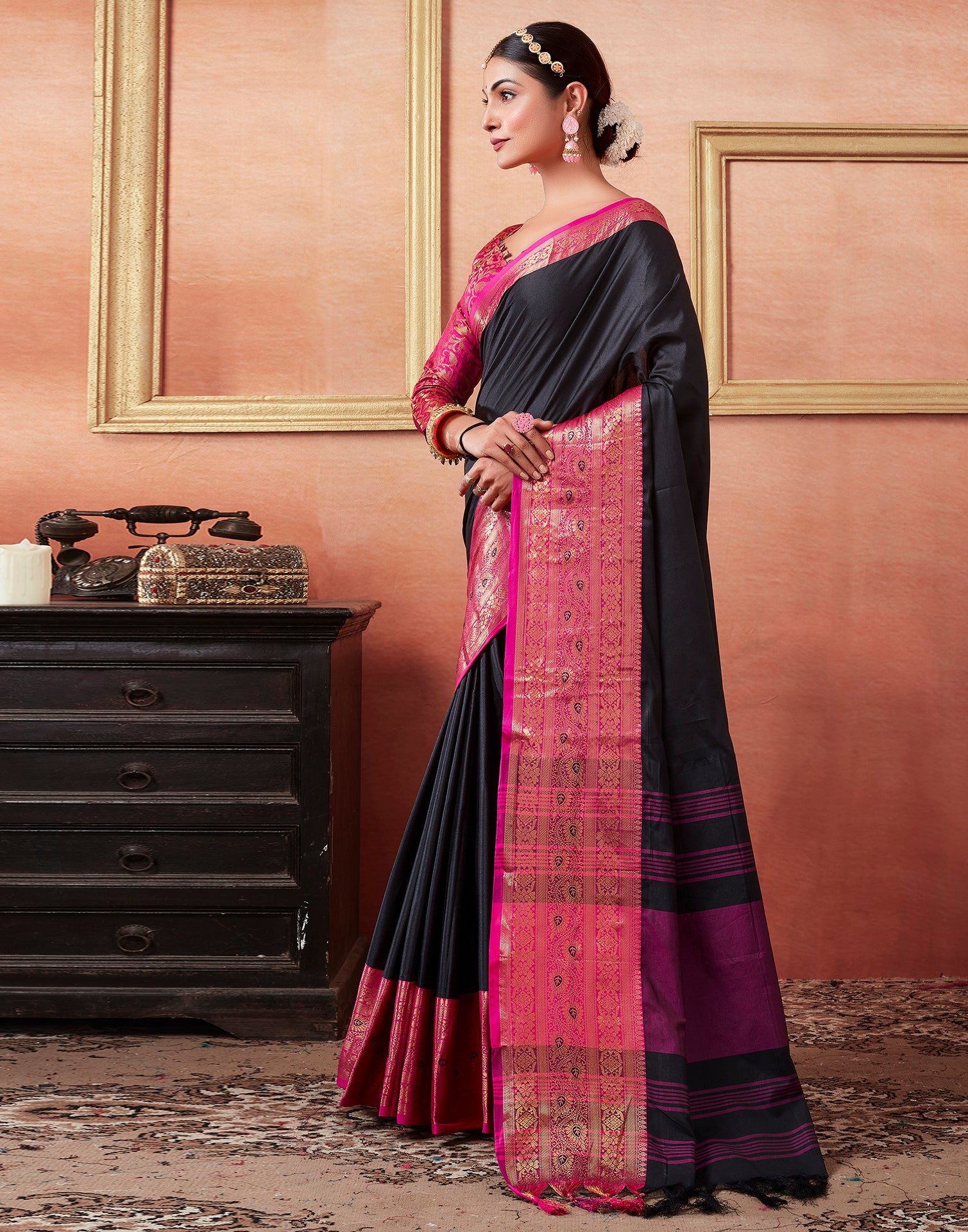 Pink Kanjivaram Silk Saree