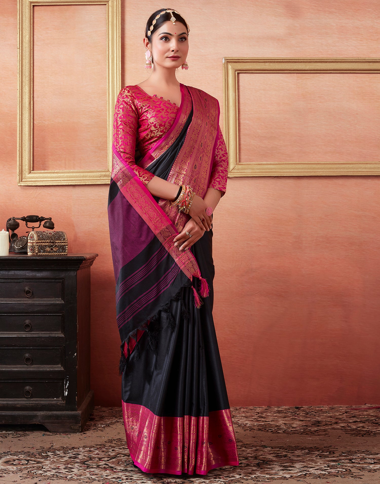 Pink Kanjivaram Silk Saree