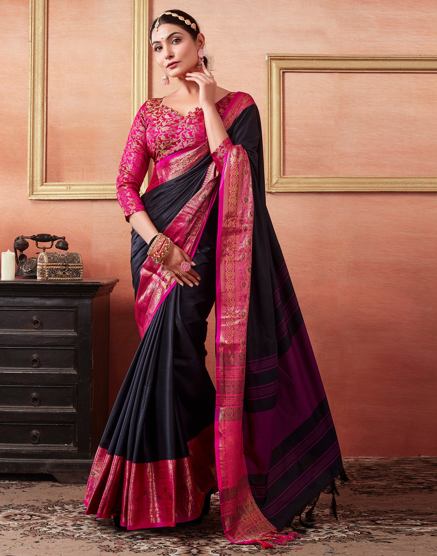 Pink Kanjivaram Silk Saree