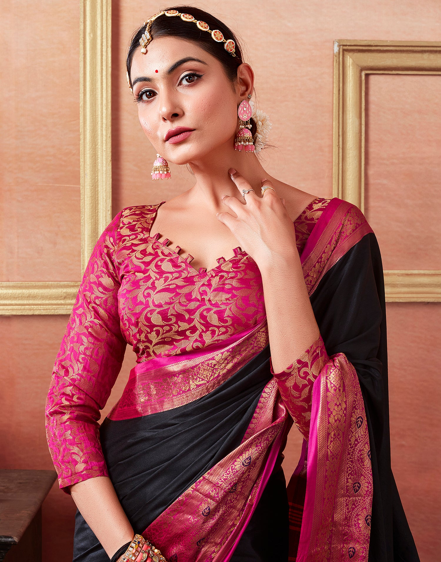 Pink Kanjivaram Silk Saree