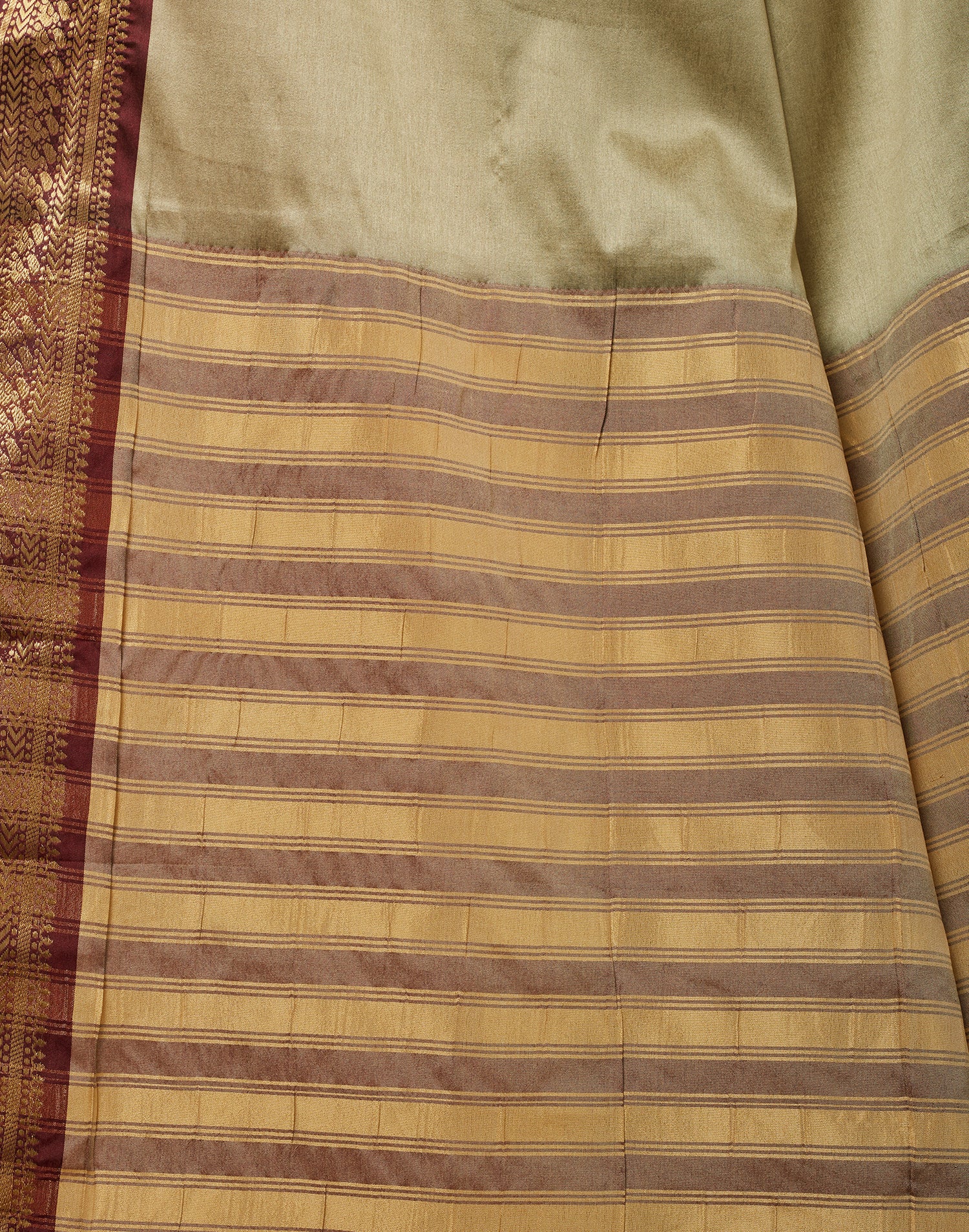 Khaki Kanjivaram Silk Saree