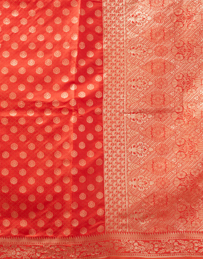 Orange Silk Weaving Saree