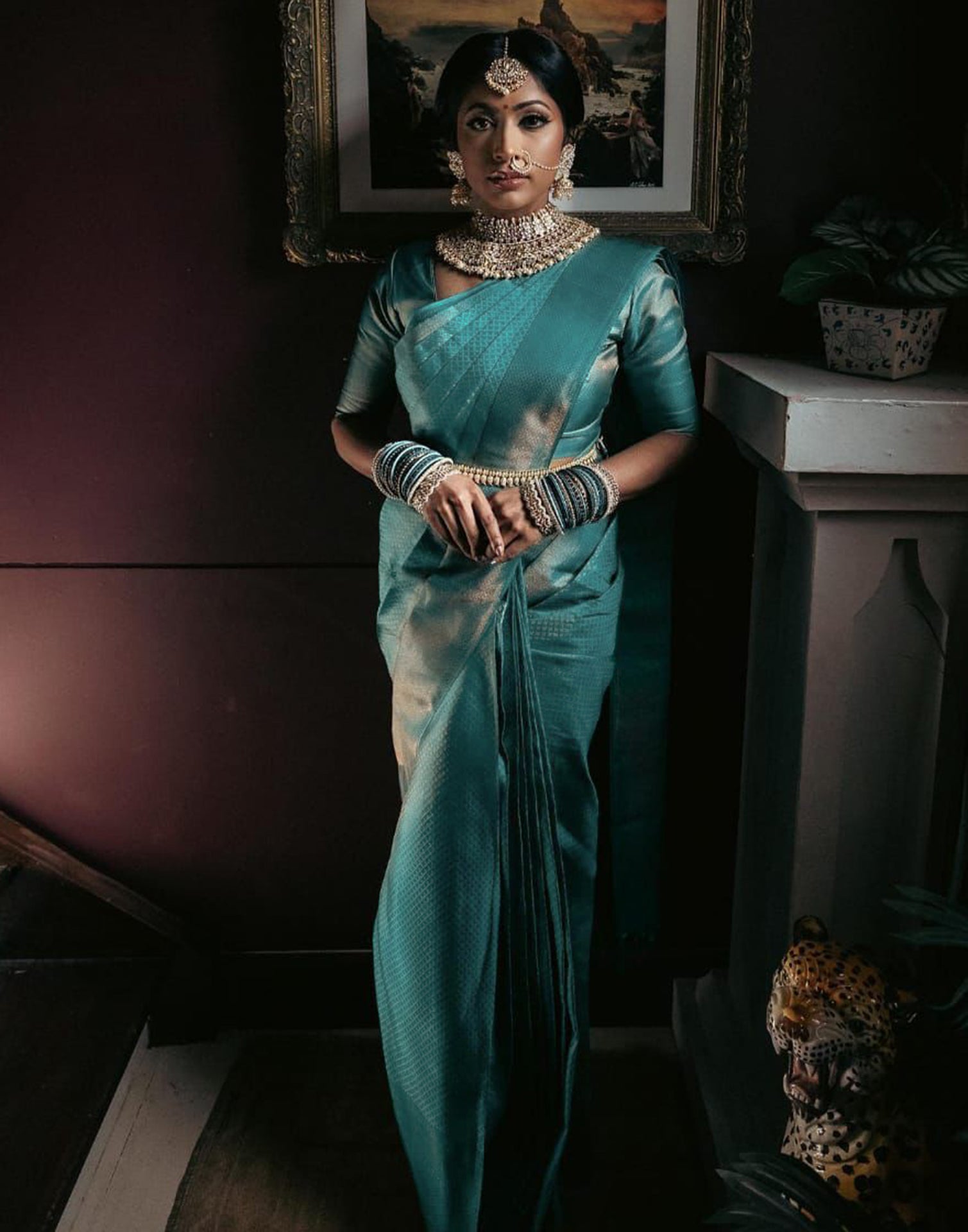 Sky Blue Silk Plain Saree