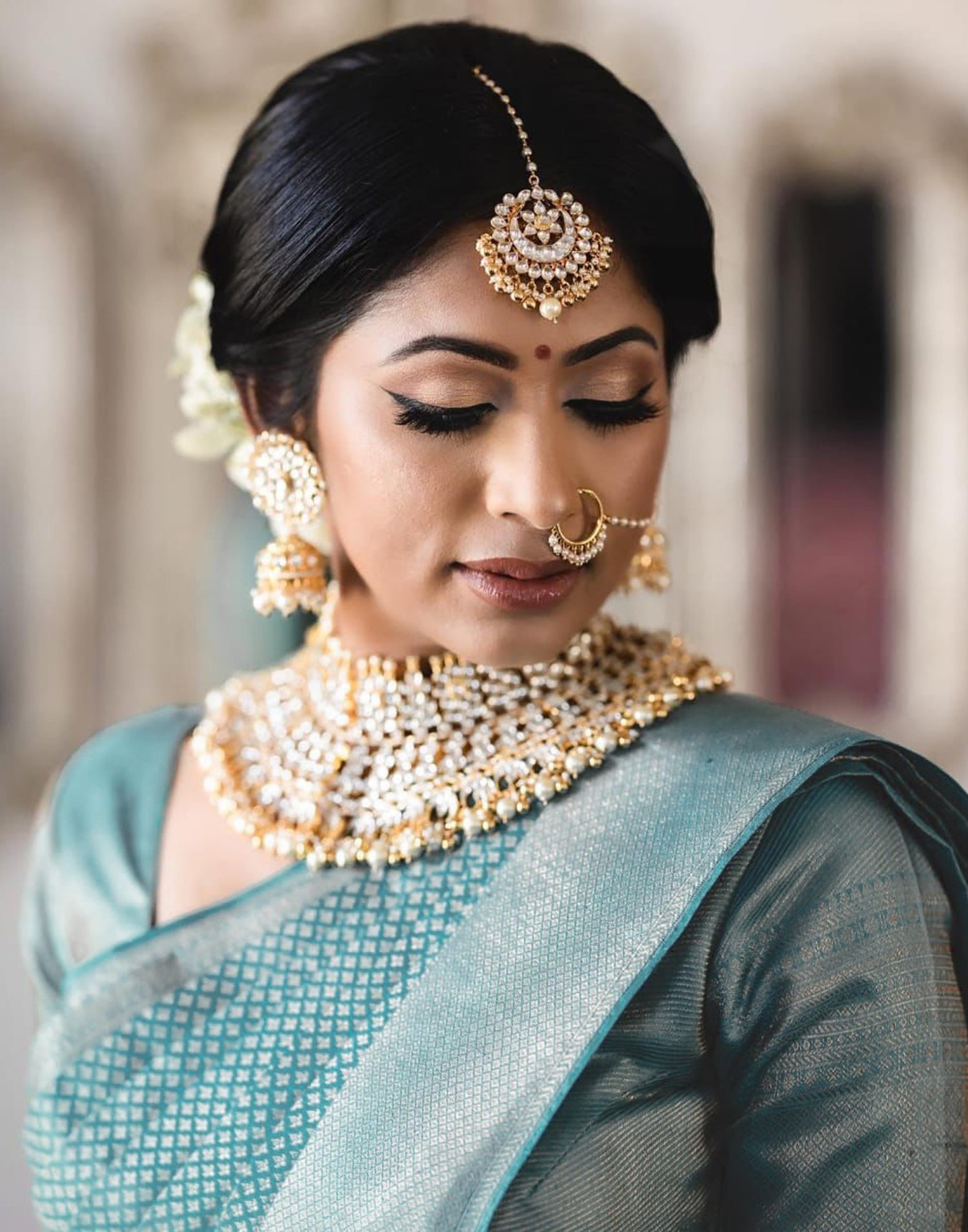 Sky Blue Silk Plain Saree