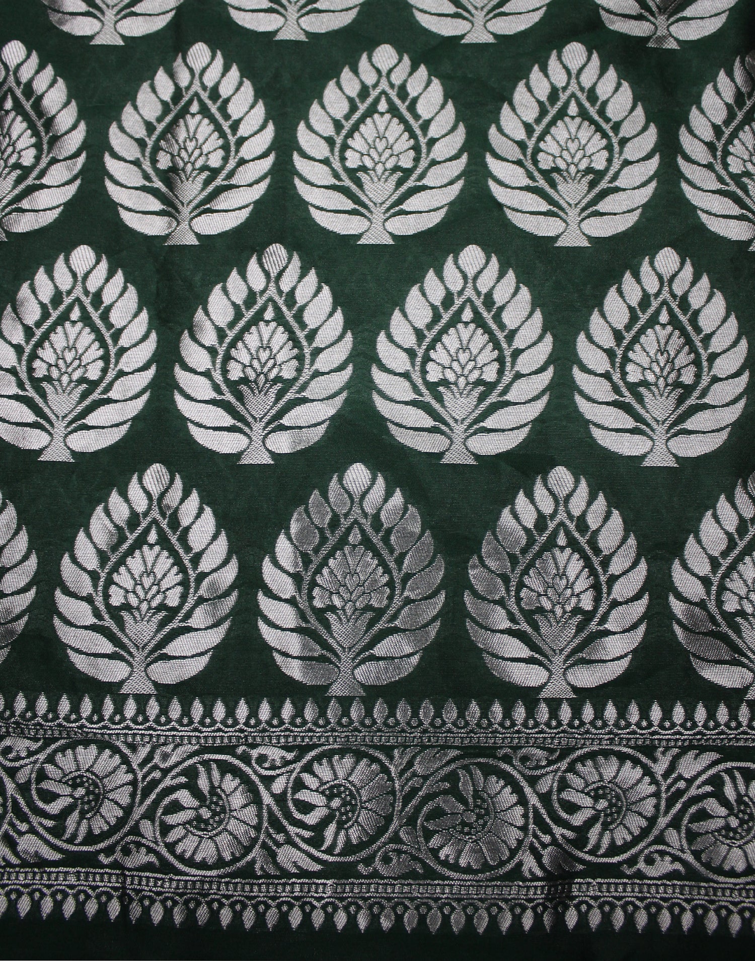 Dark Green Silk Banarasi Saree