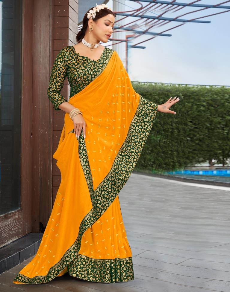 Turmeric Silk Plain Saree