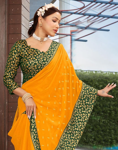 Turmeric Silk Plain Saree