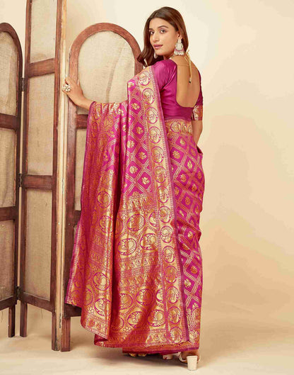 Rani Pink Banarasi Silk Saree