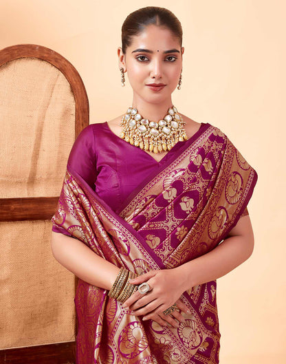 Rani Pink Banarasi Silk Saree