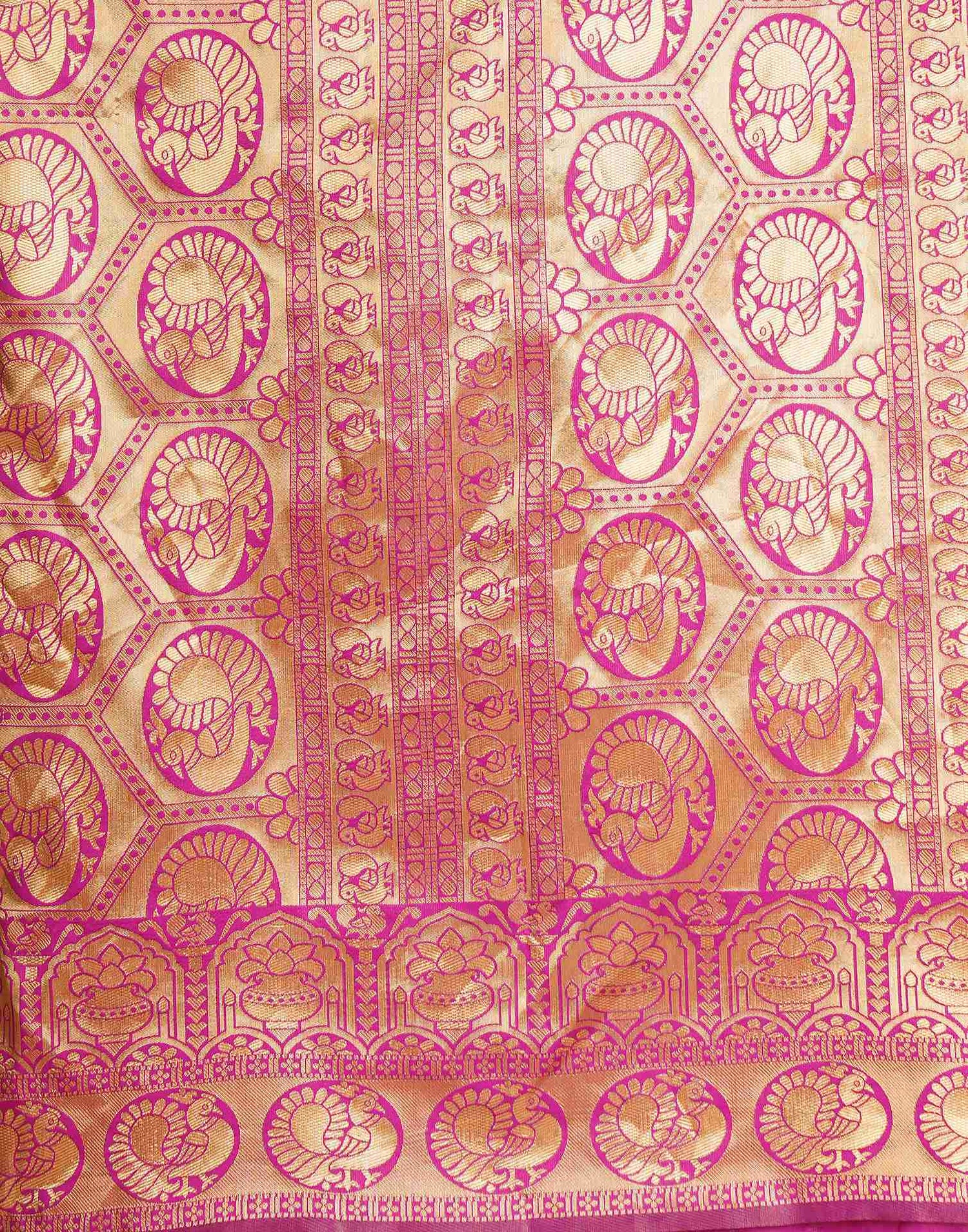 Rani Pink Banarasi Silk Saree