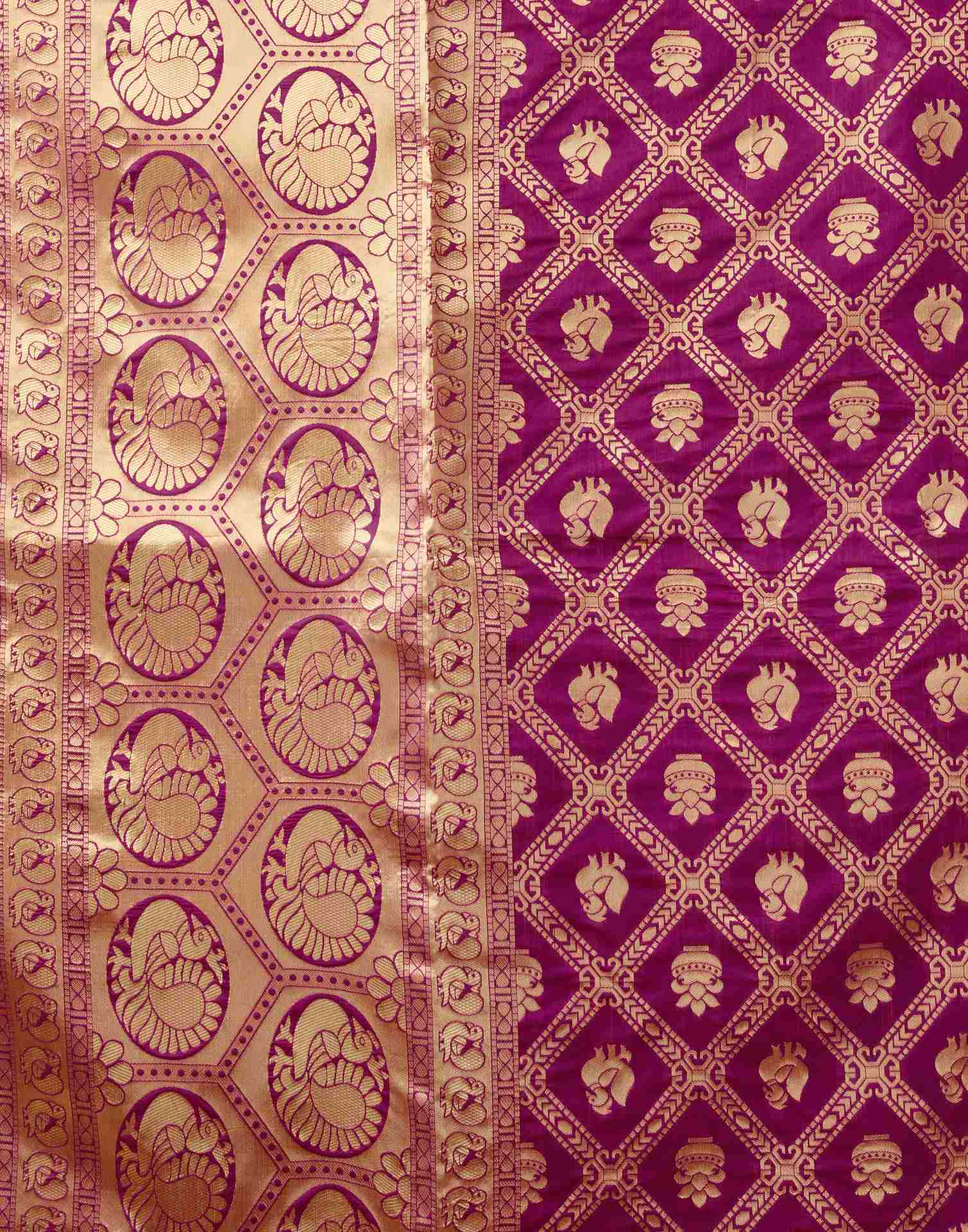 Rani Pink Banarasi Silk Saree