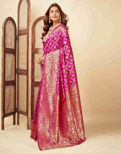 Pink Banarasi Silk Saree