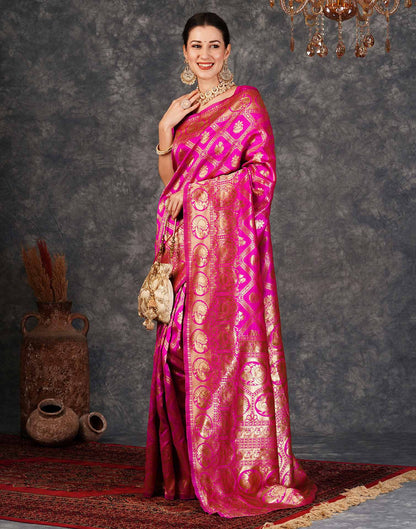 Pink Banarasi Silk Saree