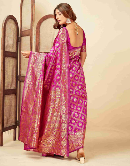 Pink Banarasi Silk Saree