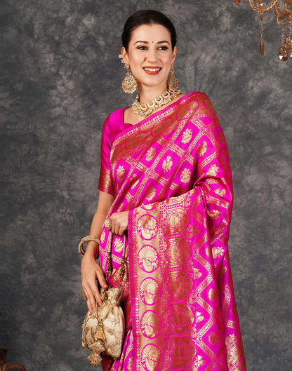 Pink Banarasi Silk Saree