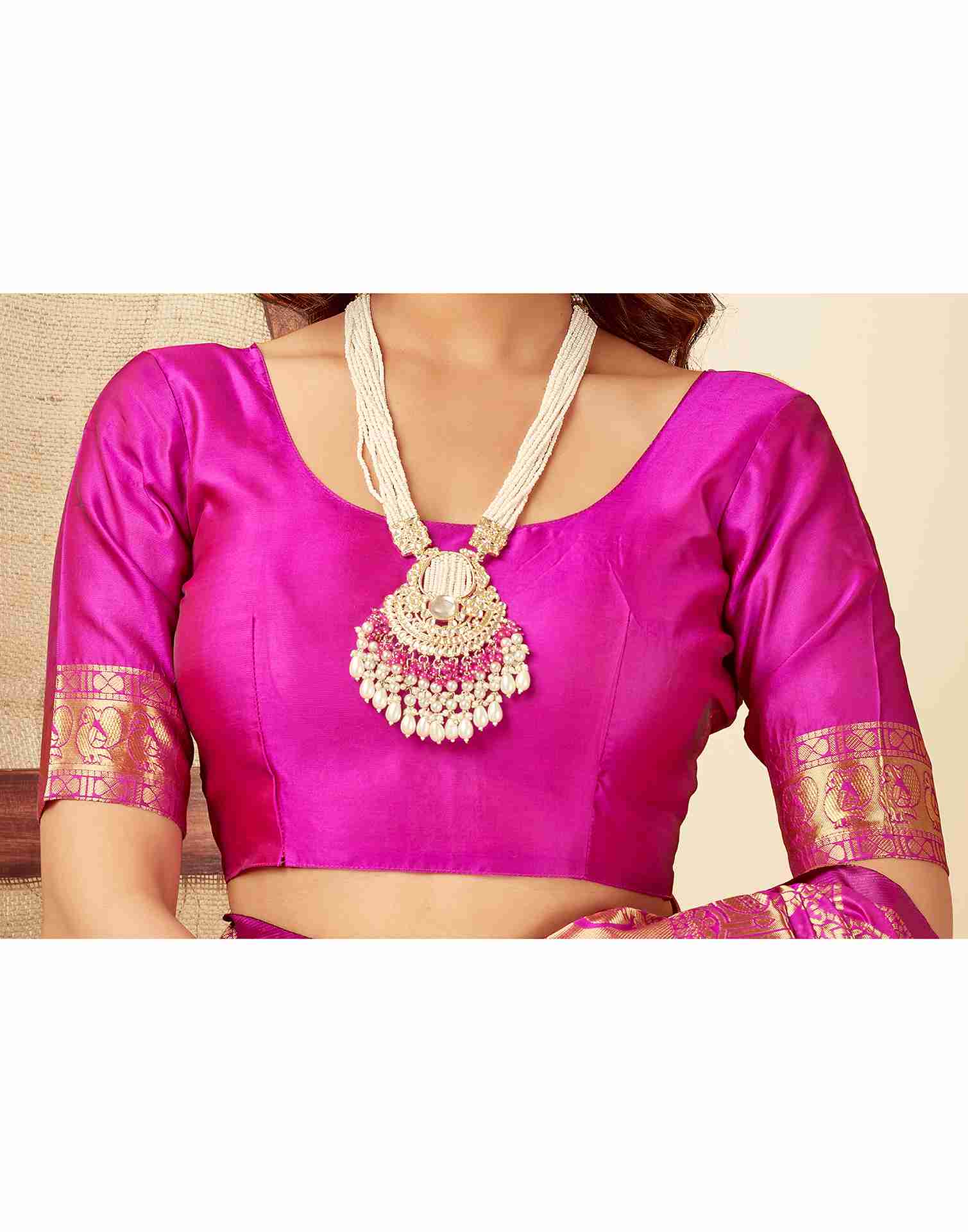 Pink Banarasi Silk Saree