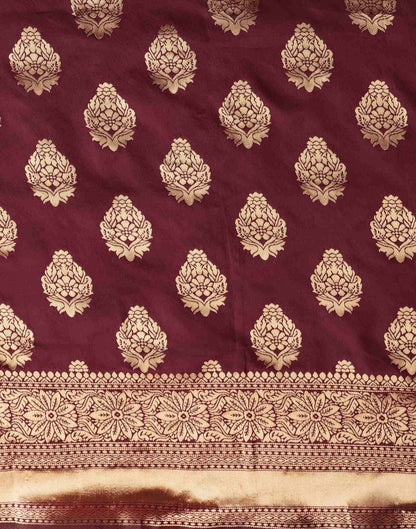 Maroon Banarasi Silk Saree