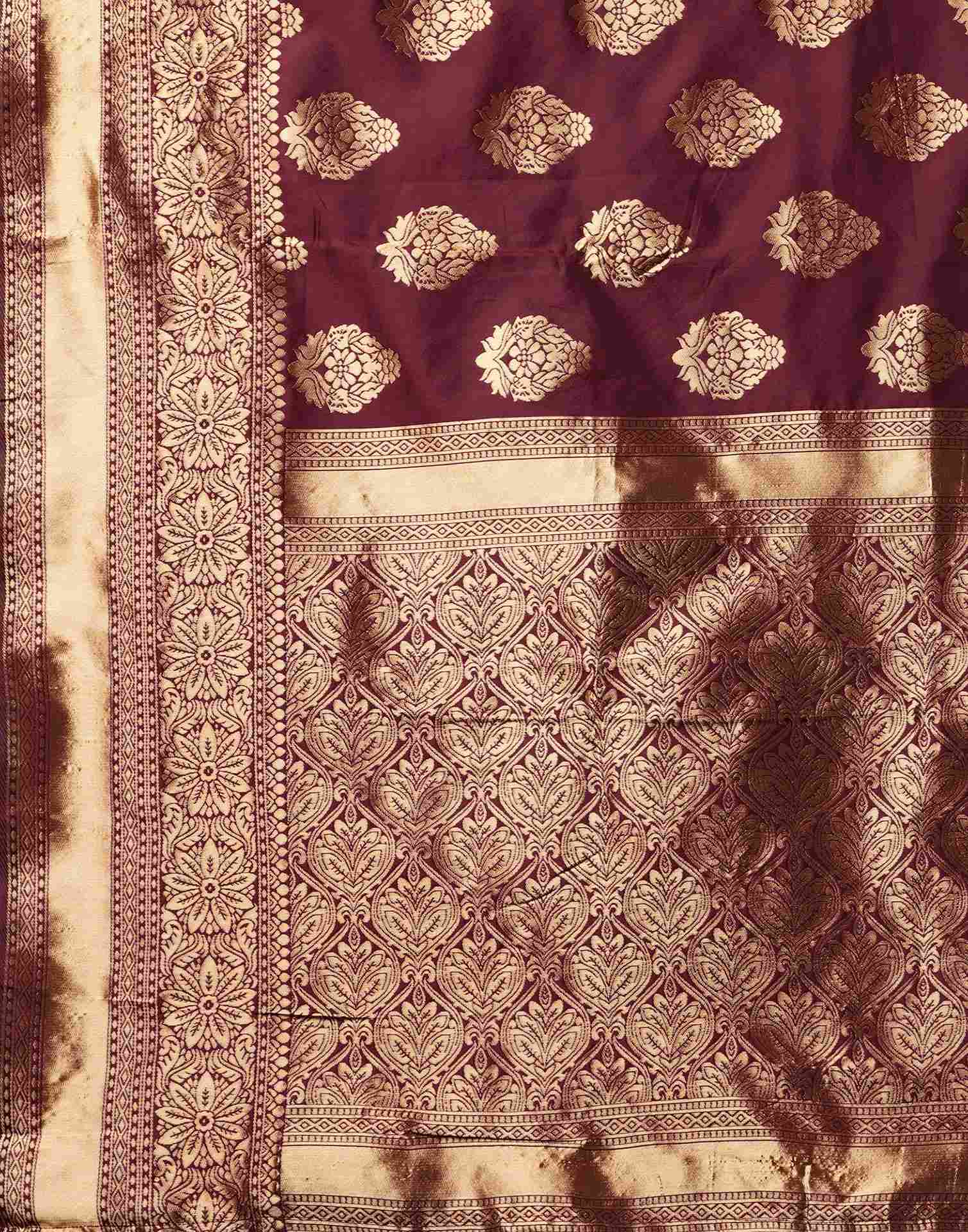 Maroon Banarasi Silk Saree