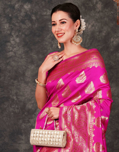 Pink Banarasi Silk Saree