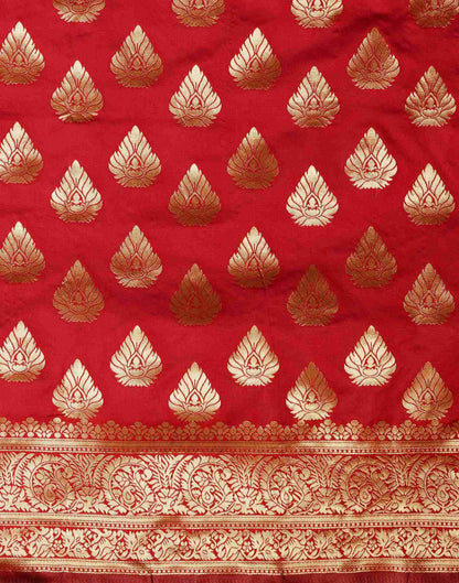 Red Jacquard Banarasi Silk Saree