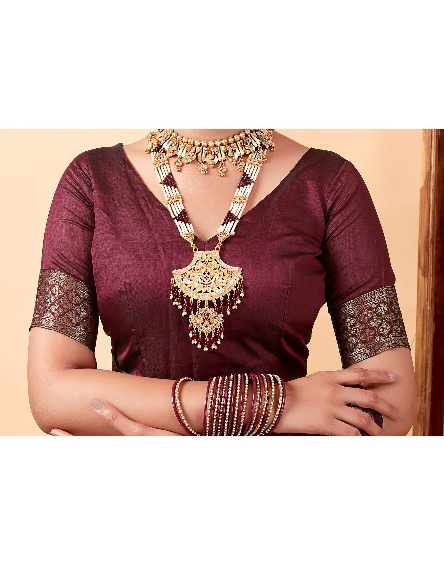 Maroon Banarasi Silk Saree