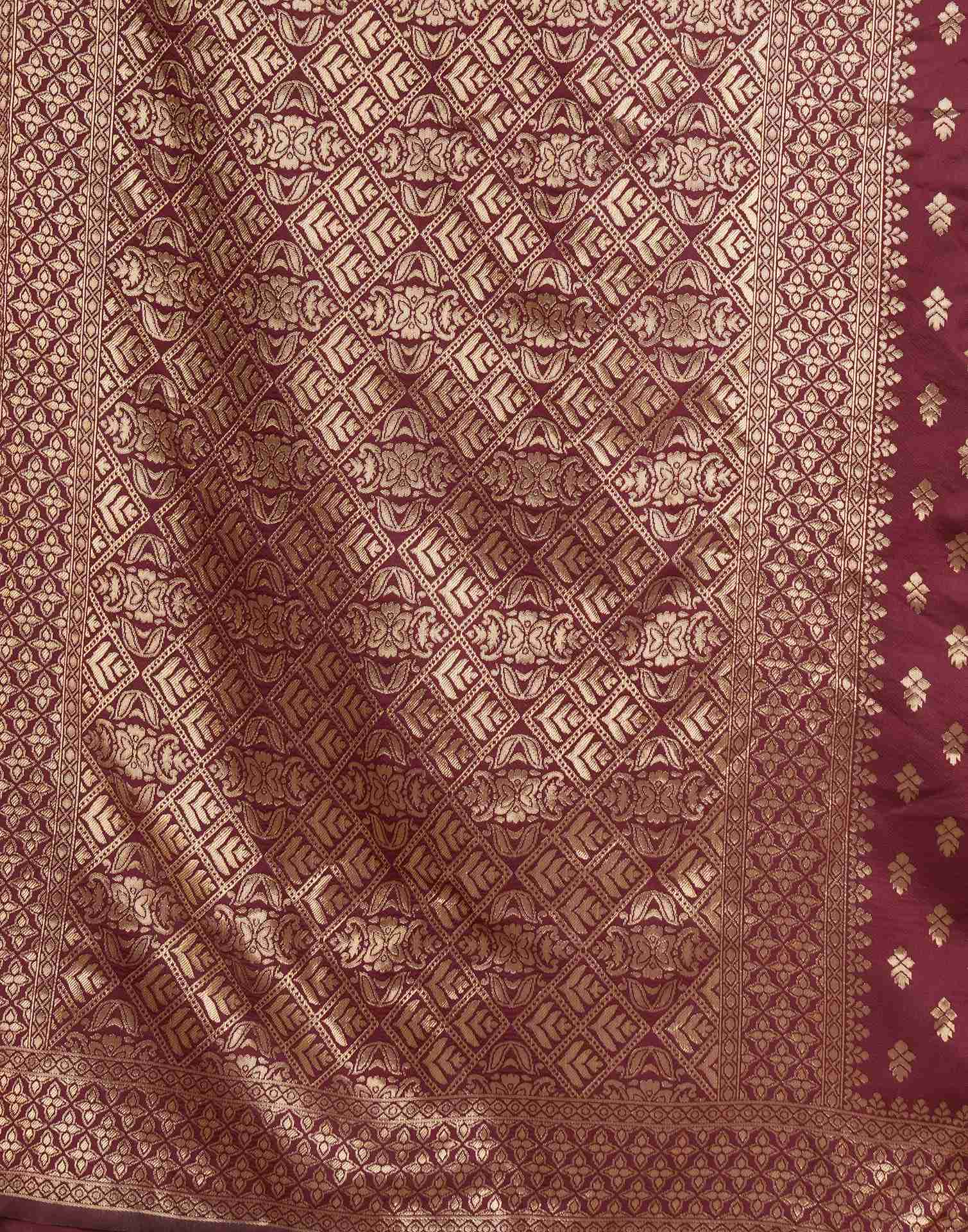 Maroon Banarasi Silk Saree