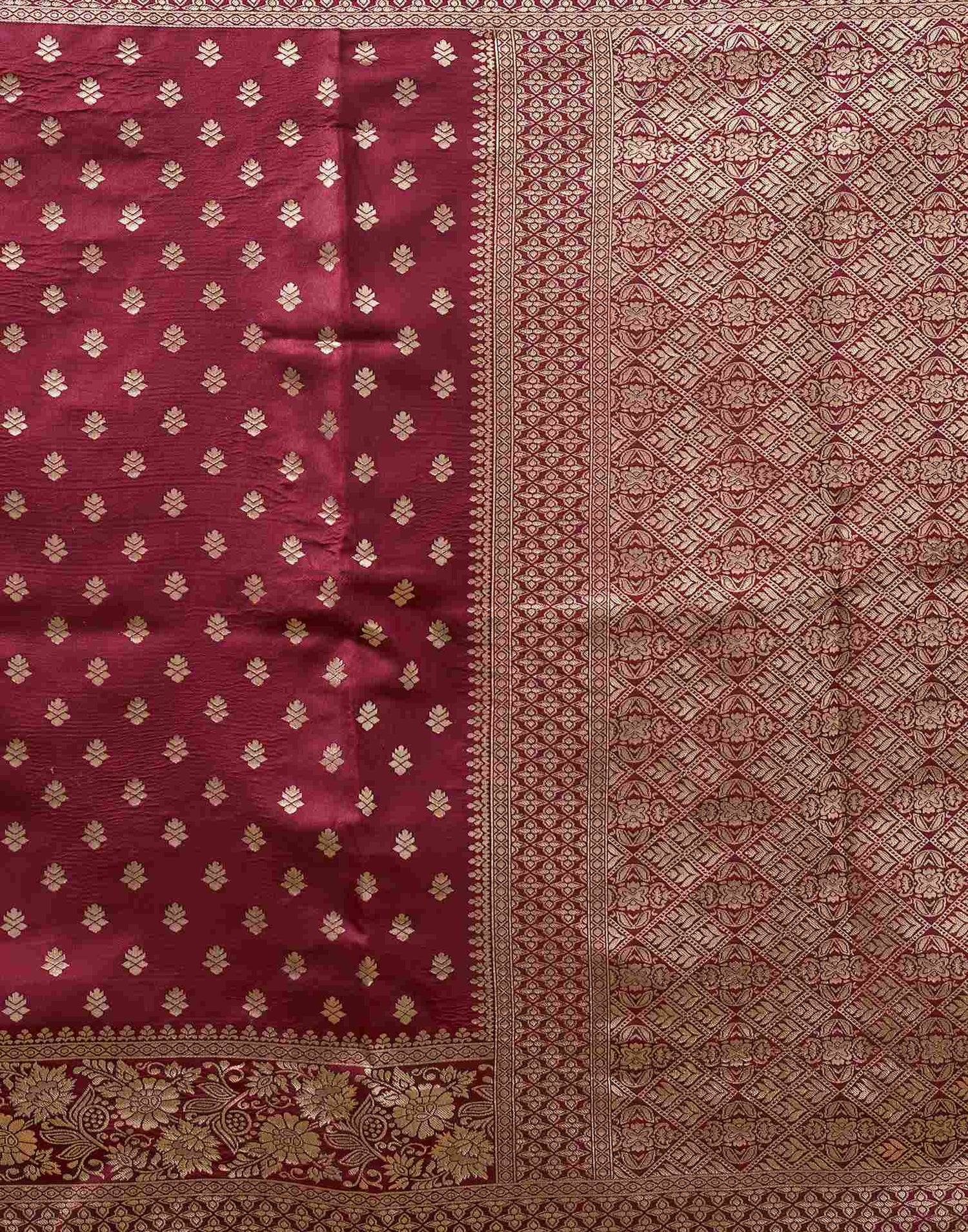 Maroon Banarasi Silk Saree