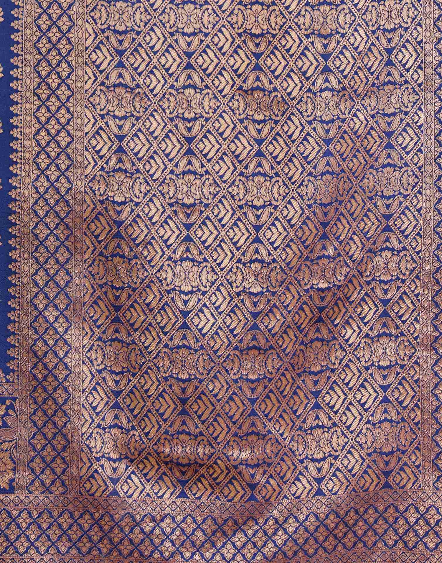 Navy Blue Banarasi Silk Saree