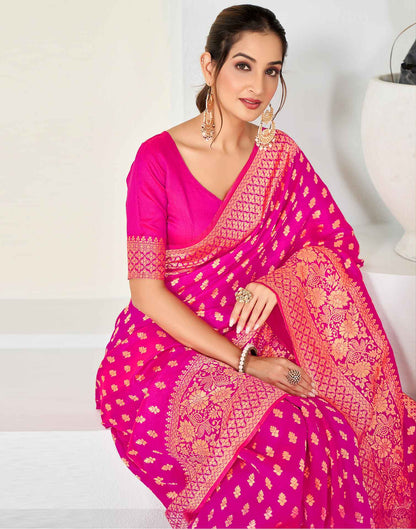 Pink Banarasi Silk Saree