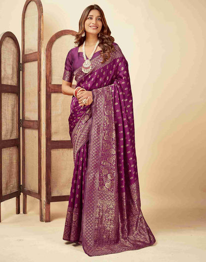 Purple Banarasi Silk Saree