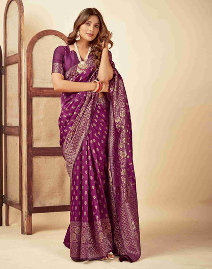 Purple Banarasi Silk Saree