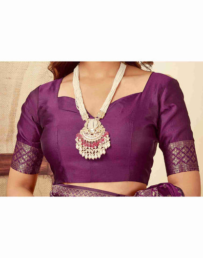 Purple Banarasi Silk Saree