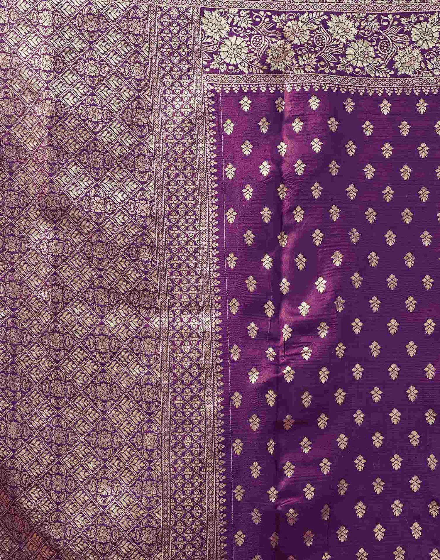 Purple Banarasi Silk Saree