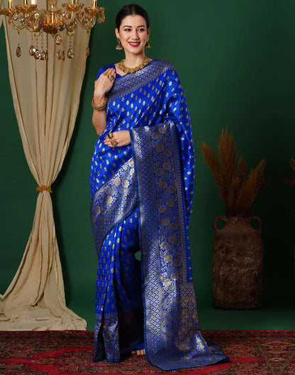 Blue Banarasi Silk Saree