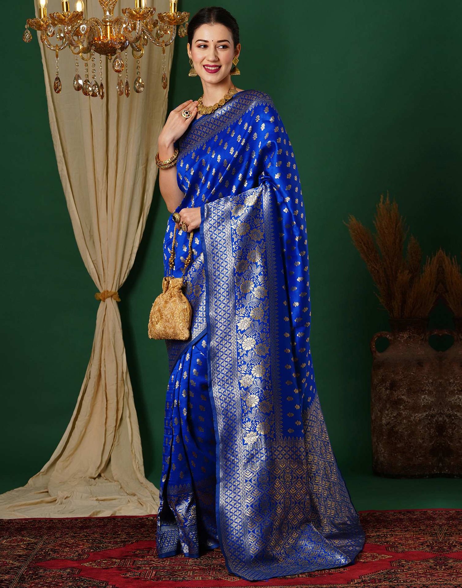 Blue Banarasi Silk Saree