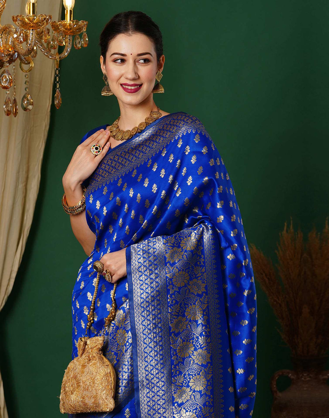 Blue Banarasi Silk Saree