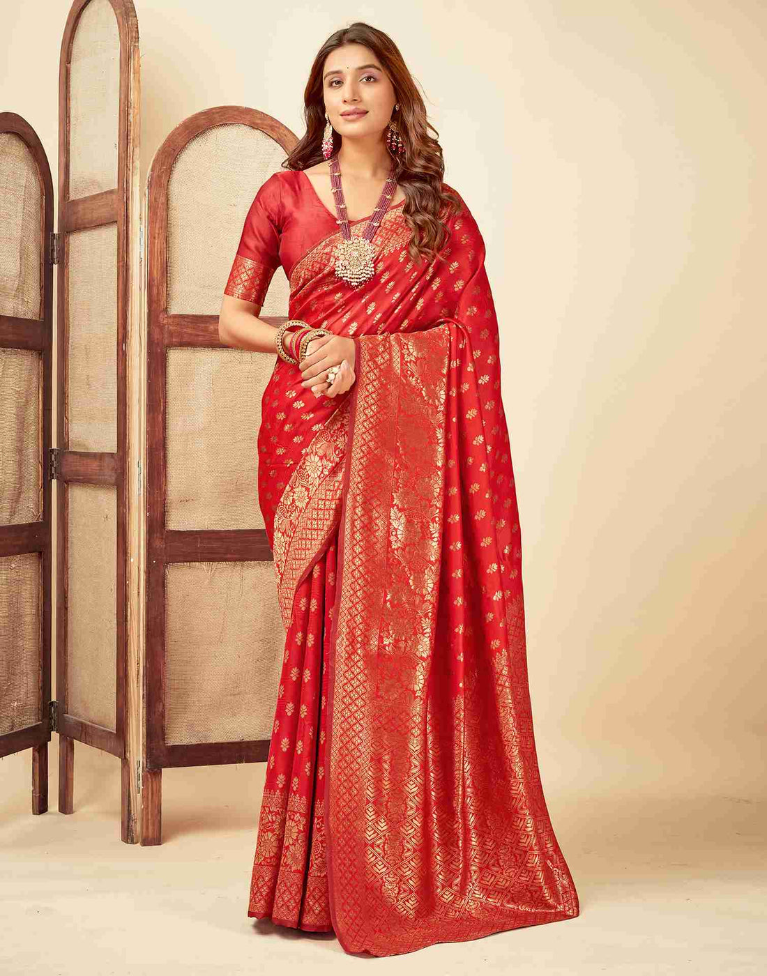 Red Banarasi Silk Saree