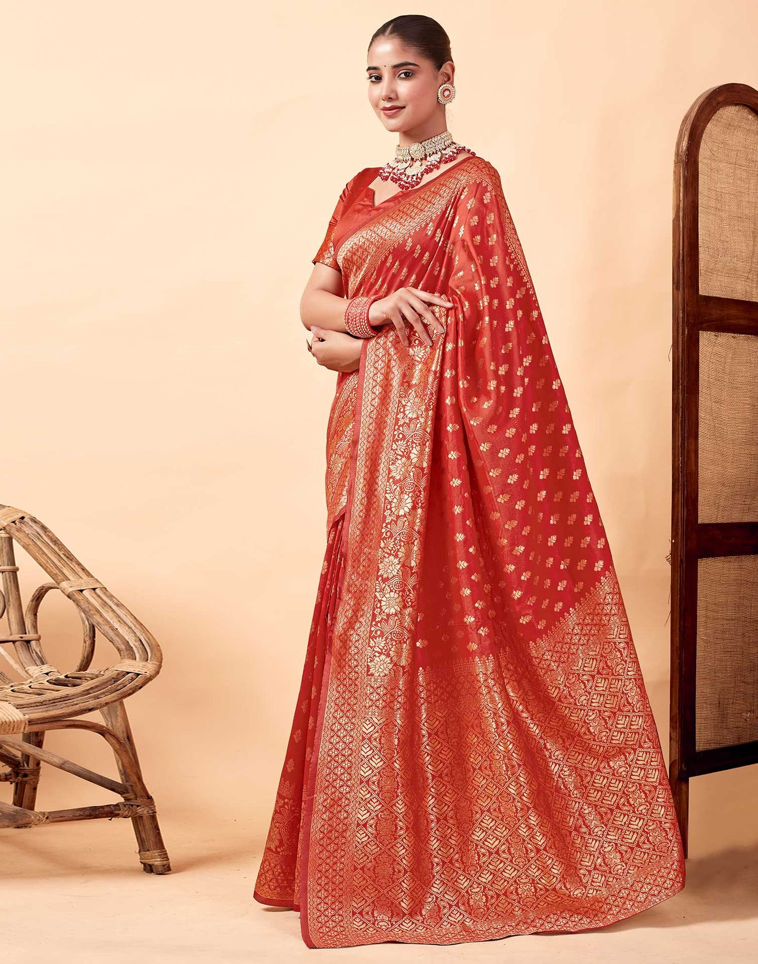 Red Banarasi Silk Saree