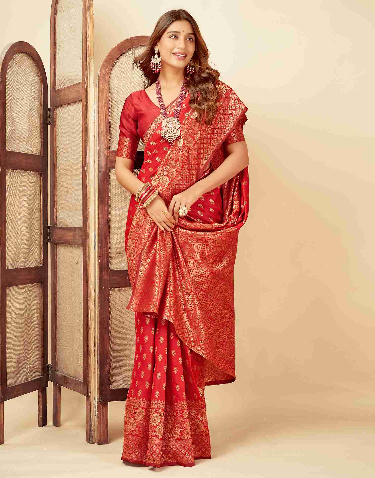 Red Banarasi Silk Saree