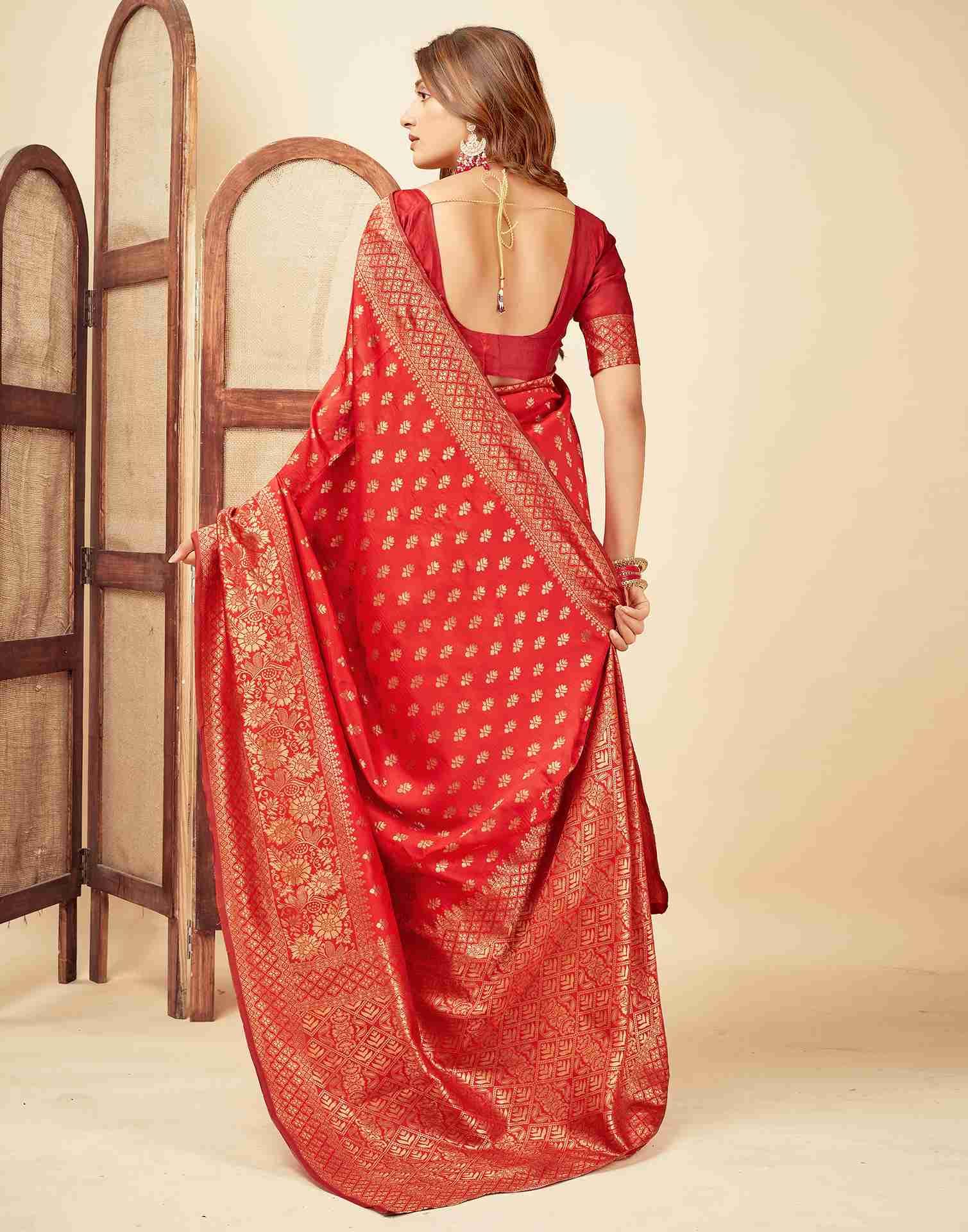 Red Banarasi Silk Saree